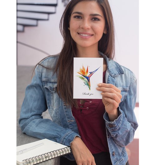 Bird of Paradise Watercolor, custom Briefkaart