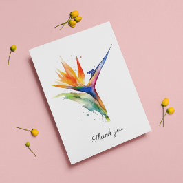 Bird of Paradise Watercolor, custom Briefkaart