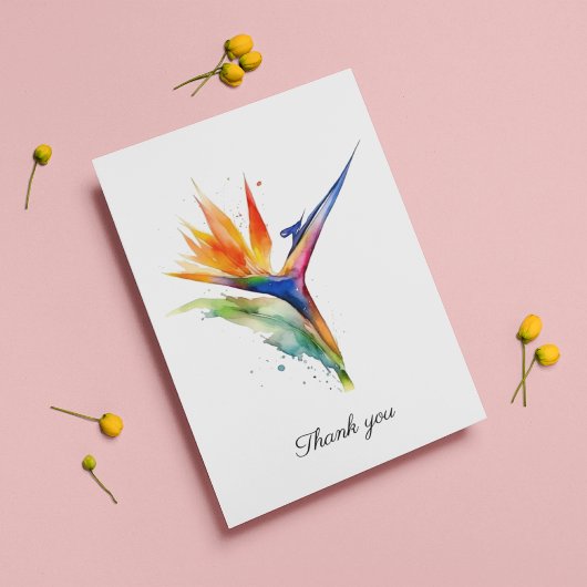Bird of Paradise Watercolor, custom Briefkaart