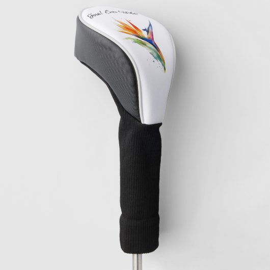Bird of Paradise Watercolor, custom Golfheadcover (Schuin)