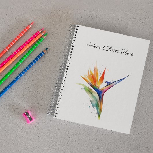 Bird of Paradise Watercolor, custom Notitieboek