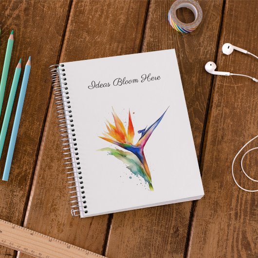 Bird of Paradise Watercolor, custom Notitieboek