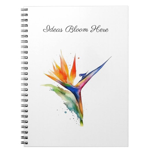Bird of Paradise Watercolor, custom Notitieboek (Voorkant)