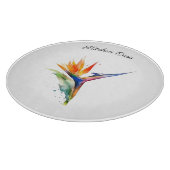 Bird of Paradise Watercolor, custom Snijplank (Hoek)