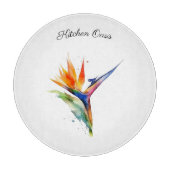 Bird of Paradise Watercolor, custom Snijplank (Voorkant)