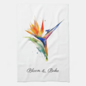 Bird of Paradise Watercolor, custom Theedoek (Verticaal)