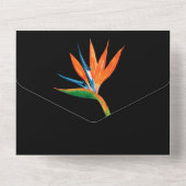 Bird of Paradise Watercolor Trouwdag All In One Uitnodiging (Achterkant)