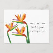 Bird of Paradise Wedding Save The Date Briefkaart (Voorkant)