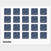 Bird of Peace Dove Navy Blue Retouradreslabels Vierkante Sticker (Vel)
