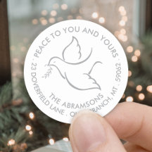 Bird of Peace Holiday Dove White Return Address