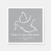 Bird of Peace Modern Grijs en Witte Duif Vakantie Servet (Voorkant)