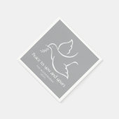 Bird of Peace Modern Grijs en Witte Duif Vakantie Servet (Hoek)