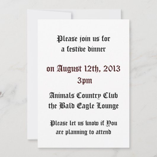 Bird of Pray Bald Eagle Kaart (Achterkant)