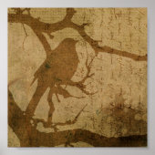 Bird on a Branch in Brown Poster (Voorkant)