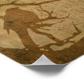 Bird on a Branch in Brown Poster (Hoek)