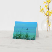 Bird on a Tree Silhouette Kaart (Gele Bloem)