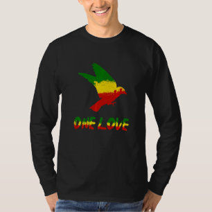 Bird One Love Rasta Reggae Rastafarian Jamaica Ro T-shirt