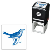 BIRD OP BRANCH RUBBER STAMP  ZELFINKTENDE STEMPEL (In situ)