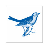 BIRD OP BRANCH RUBBER STAMP  ZELFINKTENDE STEMPEL (Design)