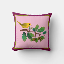 Bird op een Branch-Natuur-geïnspireerd Sierkussen