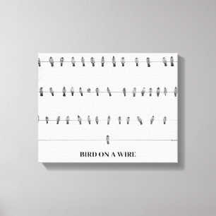 BIRD OP EEN WIRE CANVAS AFDRUK