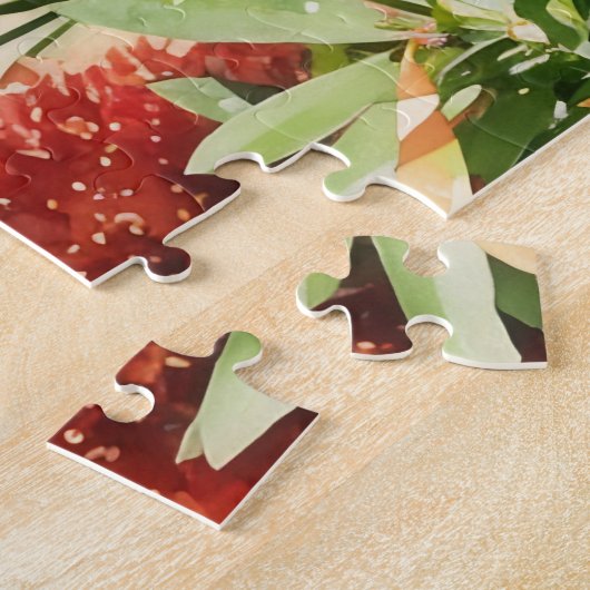 Bird op Flower Struik Natuur Art Puzzel Legpuzzel (Zijkant)