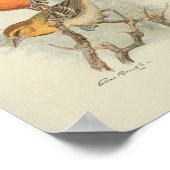  Bird Oranje Brown Black Print (Hoek)