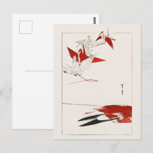 Bird origami - Traditioneel Japans Briefkaart (Voorkant / Achterkant)