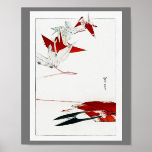 Bird Origami, Watanabe Seitei Poster