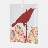 Bird Paper Napkins Glas Ornament (Voorkant links)