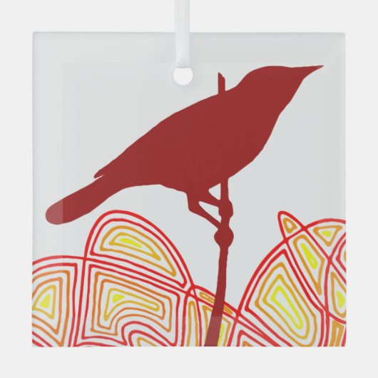 Bird Paper Napkins Glas Ornament (Voorkant)