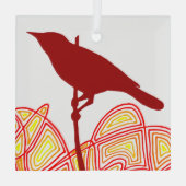 Bird Paper Napkins Glas Ornament (Achterkant)
