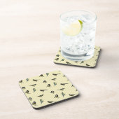 Bird Pattern Beige Pattern Bier Onderzetter (Rechterzijde)