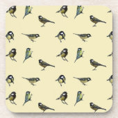 Bird Pattern Beige Pattern Bier Onderzetter (Voorkant)