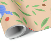 Bird Pattern Birthday Wrapping Paper Cadeaupapier (Rol Hoek)