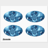 Bird Pattern Blue Tree Ownership Ovale Sticker (Vel)