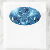 Bird Pattern Blue Tree Ownership Ovale Sticker (Tas)