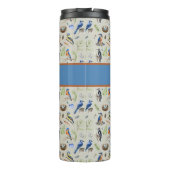 Bird Pattern Kingfisher, Blue Jay, Woodpecker Name Thermosbeker (Achterkant)