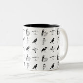 bird pattern mug tweekleurige koffiemok (Voorkant rechts)