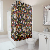 Bird Pattern Shower Curtain Douchegordijn (In situ)