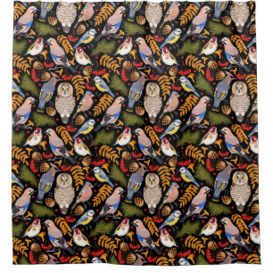 Bird Pattern Shower Curtain Douchegordijn