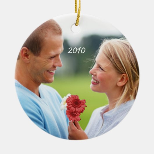  Bird Peach Koral Photo Chandelier Keramisch Ornament (Voorkant)