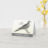 Bird Perched op een tak Dank u Wenskaart Kaart (Gele Bloem)