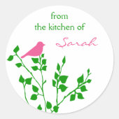 Bird Personated Pink Green Bing Stickers (Voorkant)