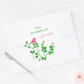 Bird Personated Pink Green Bing Stickers (Envelop)