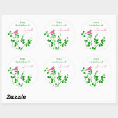Bird Personated Pink Green Bing Stickers (Vel)