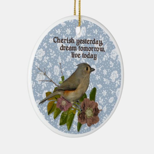 Bird Photo Cherish Gisteren Dream Tomorrow Keramisch Ornament (Rechts)