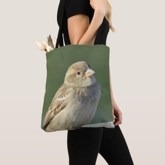 Bird Photo Small Brown House Sparrow Tote Bag (Dichtbij)