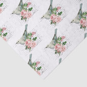  Bird & Pink Flower Art Letter Tissue Papier (Detail)