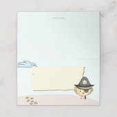 Bird Pirate Treasure verjaardagsfeestje Plaatskaartje (Buitenkant ongevouwen)